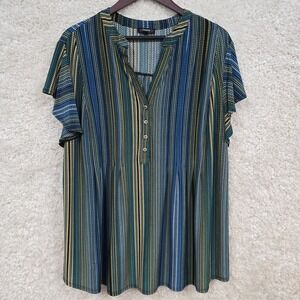 Cocomo Womens Knit Tunic Top Size 3X Short Sleeve‎ Stretch Casual Workwear
